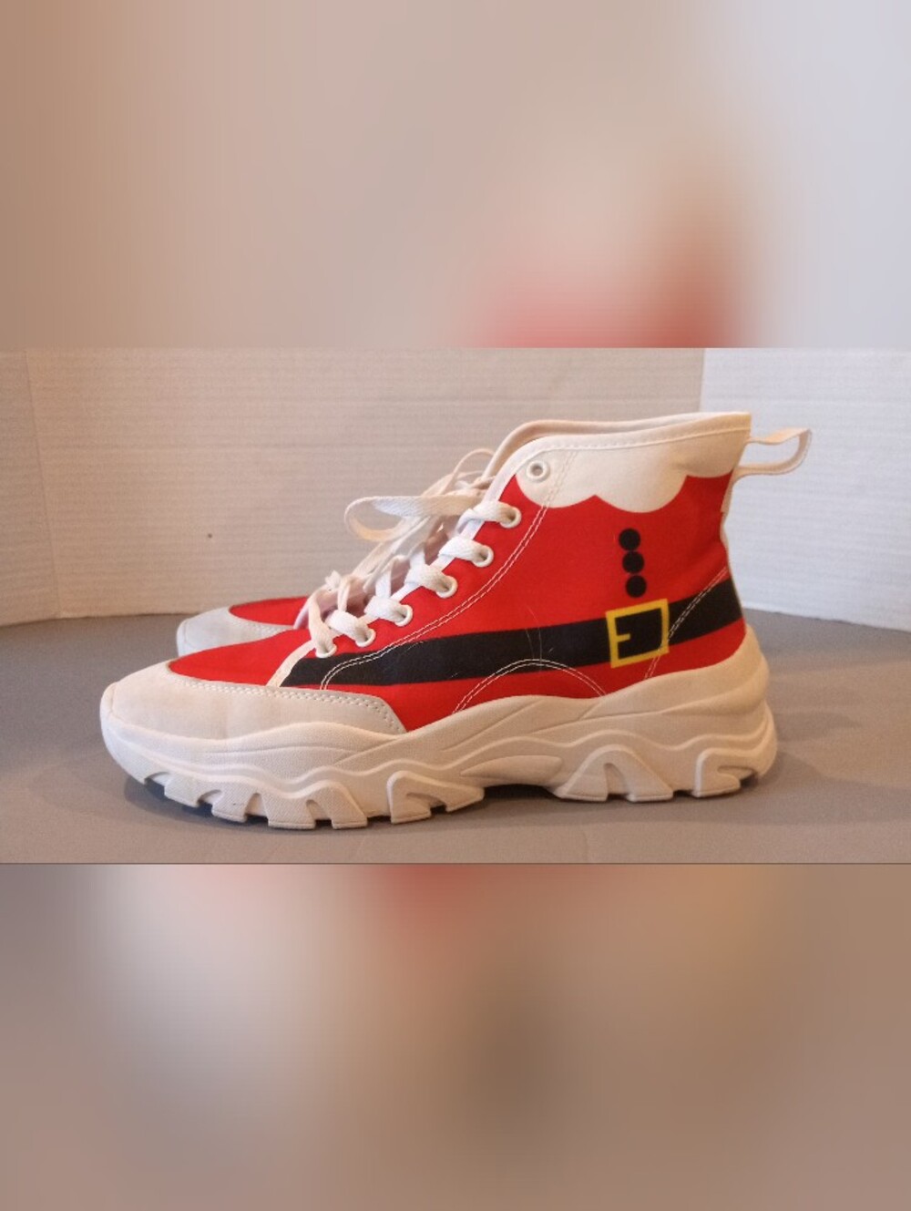 Festive Santa Claus High Top Sneakers Men's Size Eur 42 US 8.5